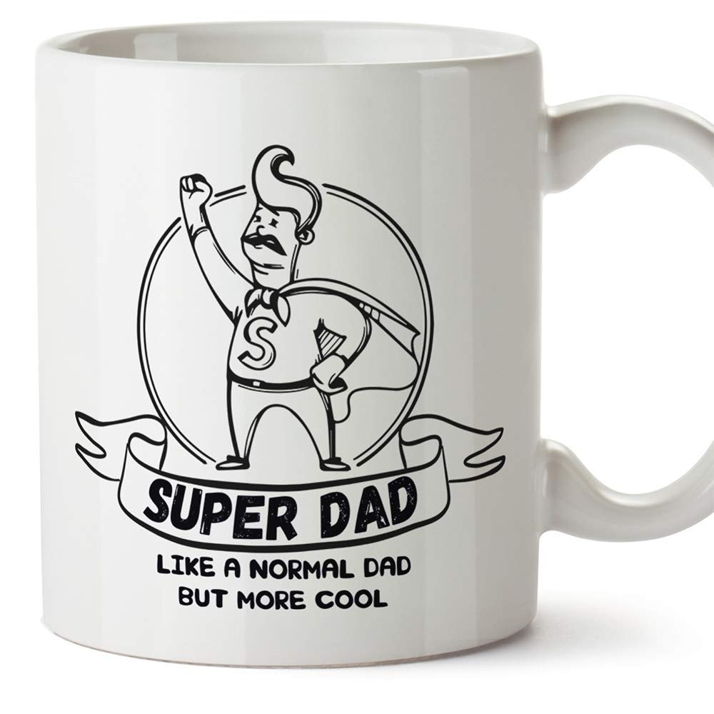 MUGFFINS Dad Mug -"Super dad" - Father's Day Gift/Present for Daddy - Tea/Coffee Ceramic Cup 11oz