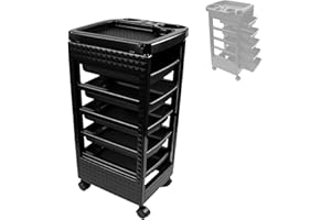 HYZSWGC Salon Trolley Cart with 5 Drawers, Beauty Rolling Hair Rack with Worktop, Portable Salon Station for Hair Stylist, Professional Beautician’s Equipment with Wheels for Spa/Tattoo