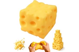 Cheese Squishy, Jumbo Squishy Cheese Block, Giant Slow Rising Yellow Big Toymendous Squeeze Cheese Cube for Stress Relief, So