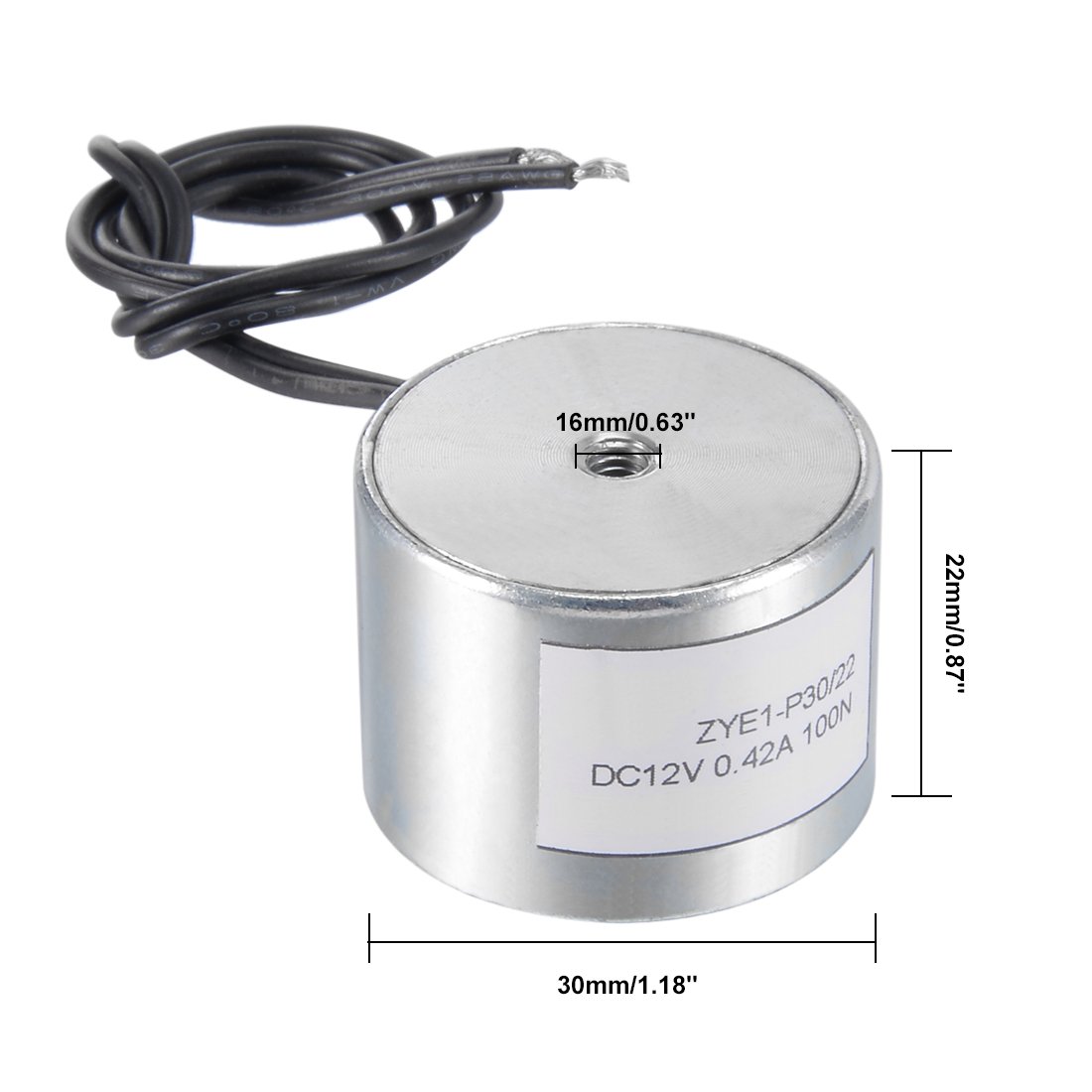 uxcell DC24V 180N Lift Holding Electromagnet Sucking Disc Electric Lifting Magnet Solenoid 34mm x 18mm