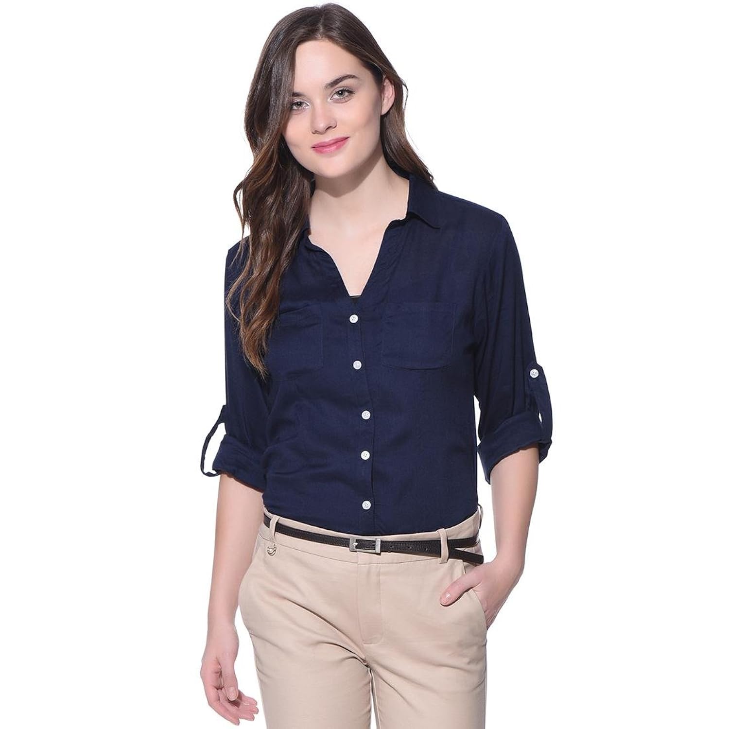 purys women's viscose shirt (re3072shtnavy, navy blue)