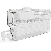 HydraFitt Refrigerator Water Dispenser 1.1 Gallon – Leak-Proof Slim Fridge Water Container with Spigot – BPA-Free Refillable Water Jug (Clear)