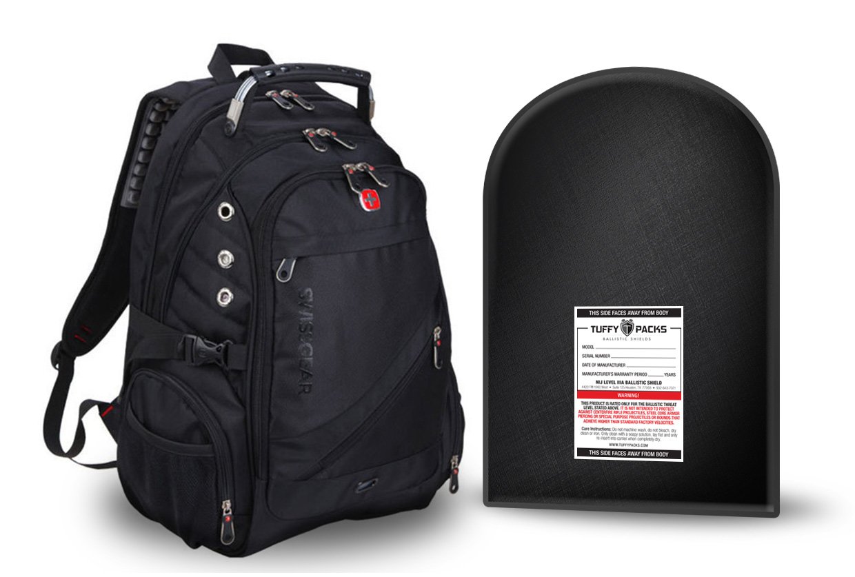 SwissGear ScanSmart Backpack (Black) with Removable Bulletproof