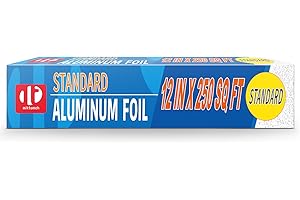 Miktomeh Standard Aluminum Foil 12" x 250 Sq Ft - for Grilling, Baking & Cooking, Food Storage & Preservation, Commercial Use