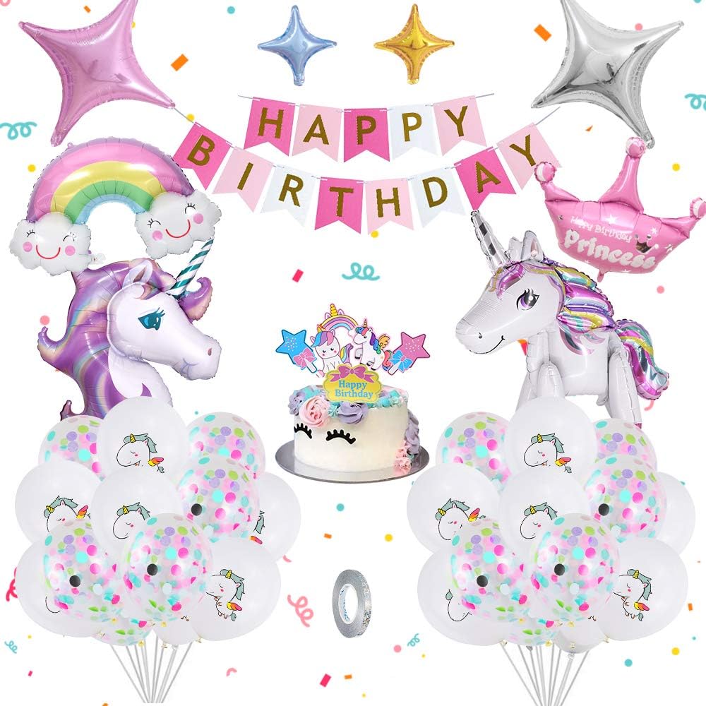 AYUQI 【2021 NEW】 Makeup Birthday Party Decorations Girls, Fashion Cosmetics Balloons with Banner,Cake Topper,Tablecloth,Star Heart Foil Balloons for 18th, 21st, 30th Girl's Birthday Party Decoration