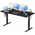 SMUG Standing Desk, Adjustable Height Electric Sit Stand Up Down Computer Table, 63x24 Inch Ergonomic Rising Modern Lift Motorized Gaming Desktop Workstation for Work Home Office, Black