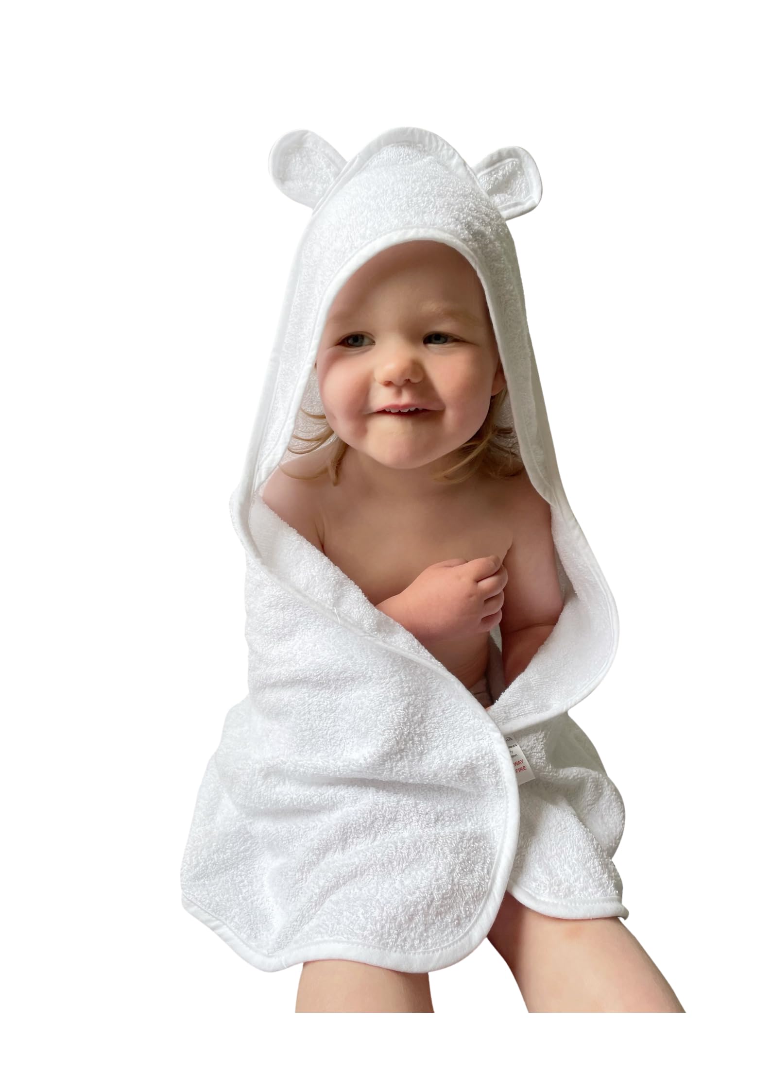Baby/Toddler Hooded Bath Towel with Ears Approx 75cm x 75cm 100% Cotton