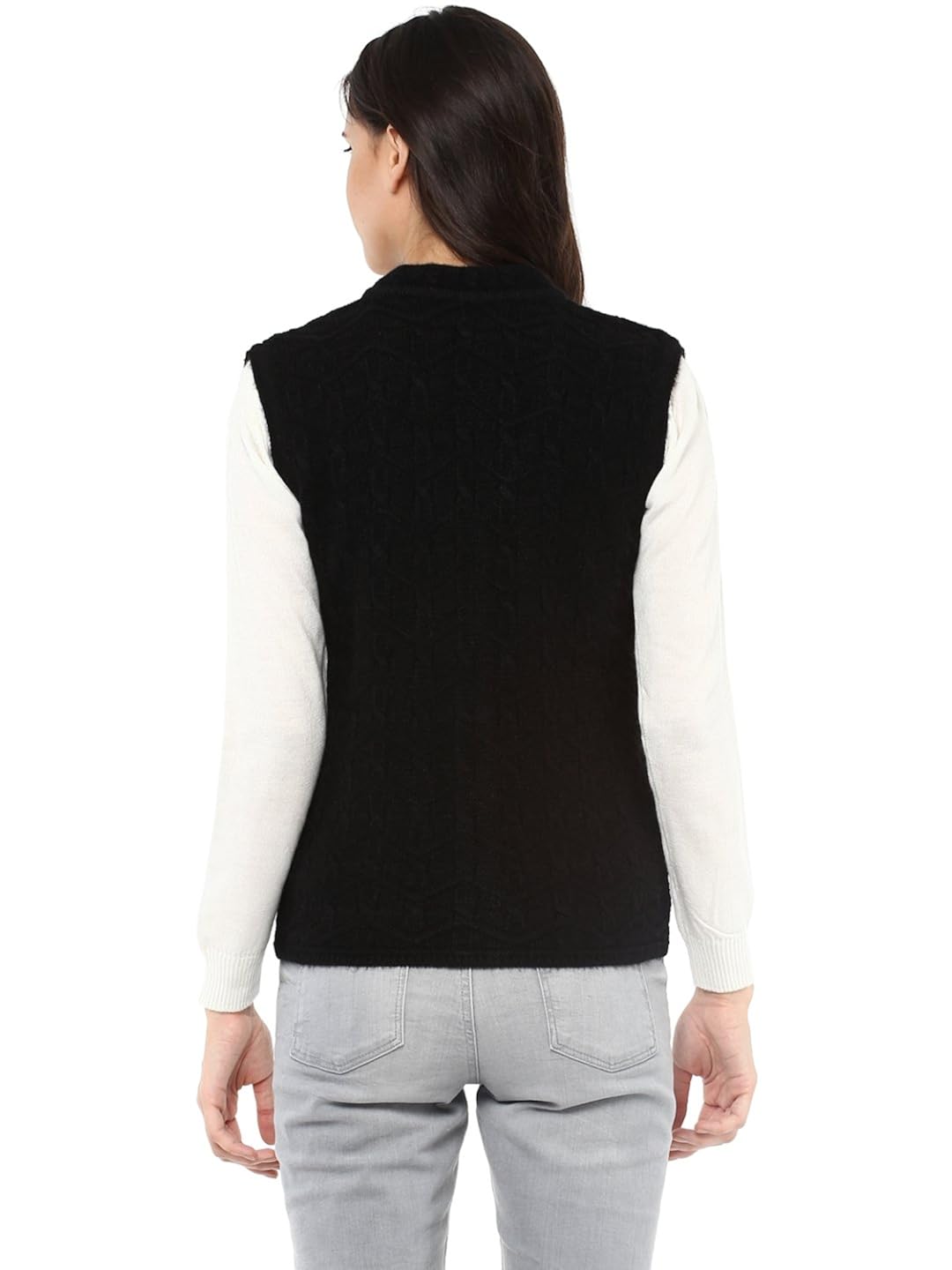 cayman women black self-design cardigan