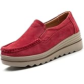 YING LAN Women Slip On Loafers Comfort Suede Moccasins Wide Low Top Shoes