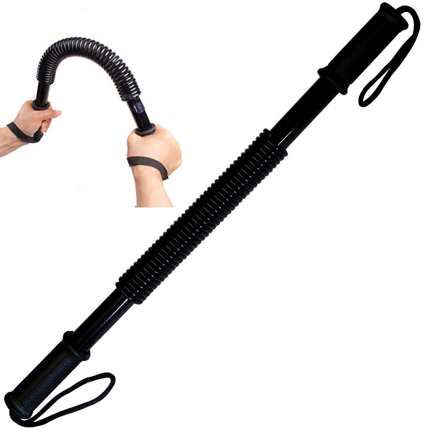 INGHU 20 KG Power Twister Flexible Strength Chest Shoulder Arm Rod Spring Exerciser Power Wrist Hand Gripper for Shoulder, Arms and Chest Exercises(Black)