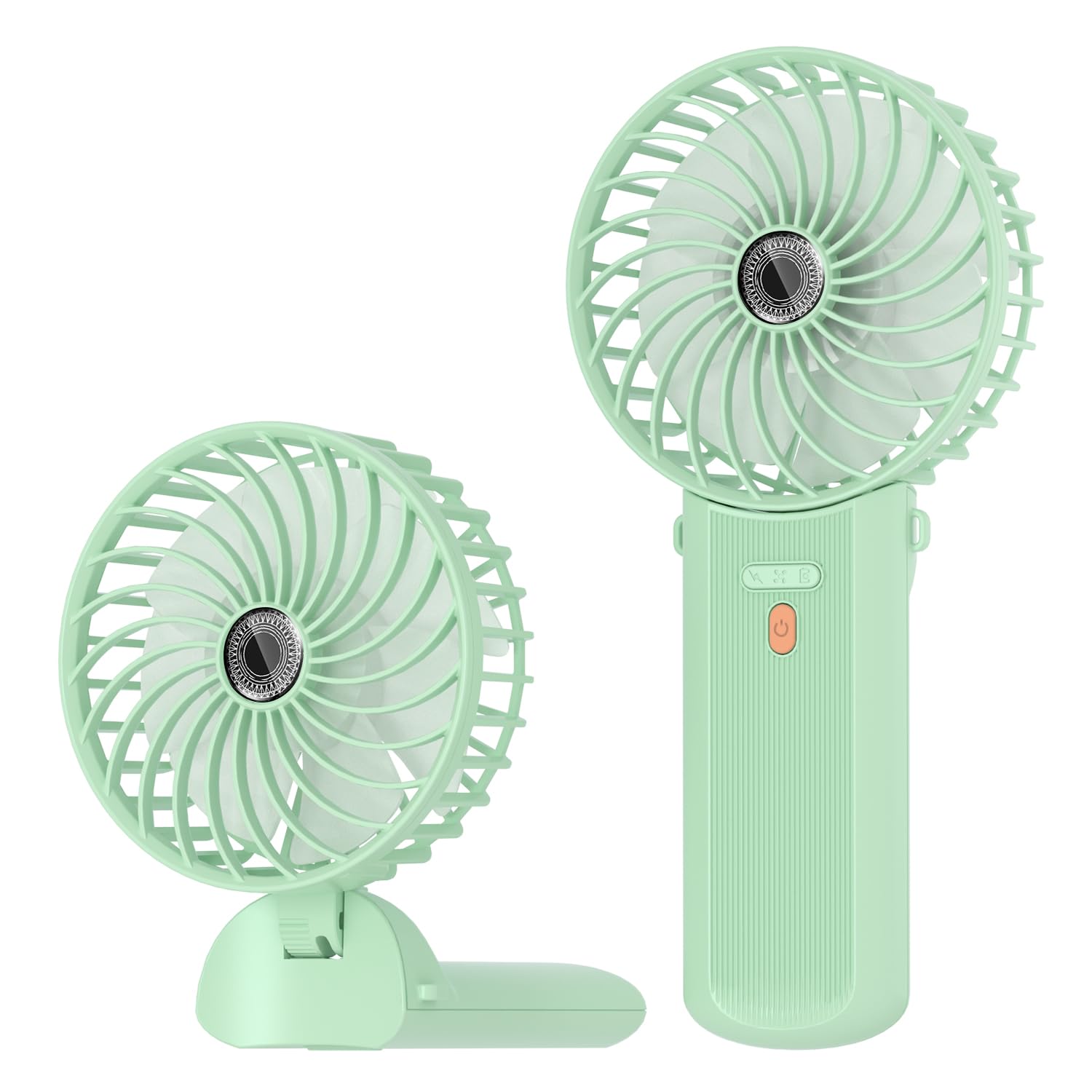 Lepwings Portable Mini Handheld Fan - Rechargeable Neck Hanging Fans with 16-Hour Cooling, Personal Handy Fan 4-Speeds Foldable Pocket Fan for Summer Outdoor Travel Home Office - Green