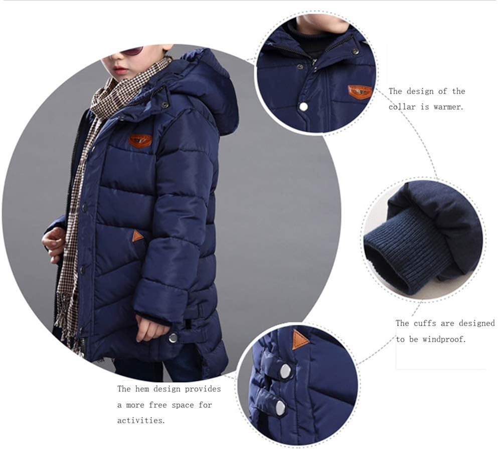 BabyFat Kinder Mantel mit Kapuze Winter Warm Steppjacke Wintermantel f/&uuml;r Jungen Outerwear Kapuzenjacke Anorak