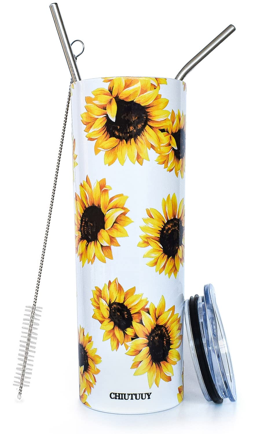 CHIUTUUY 20oz Skinny Tumbler with Lid and