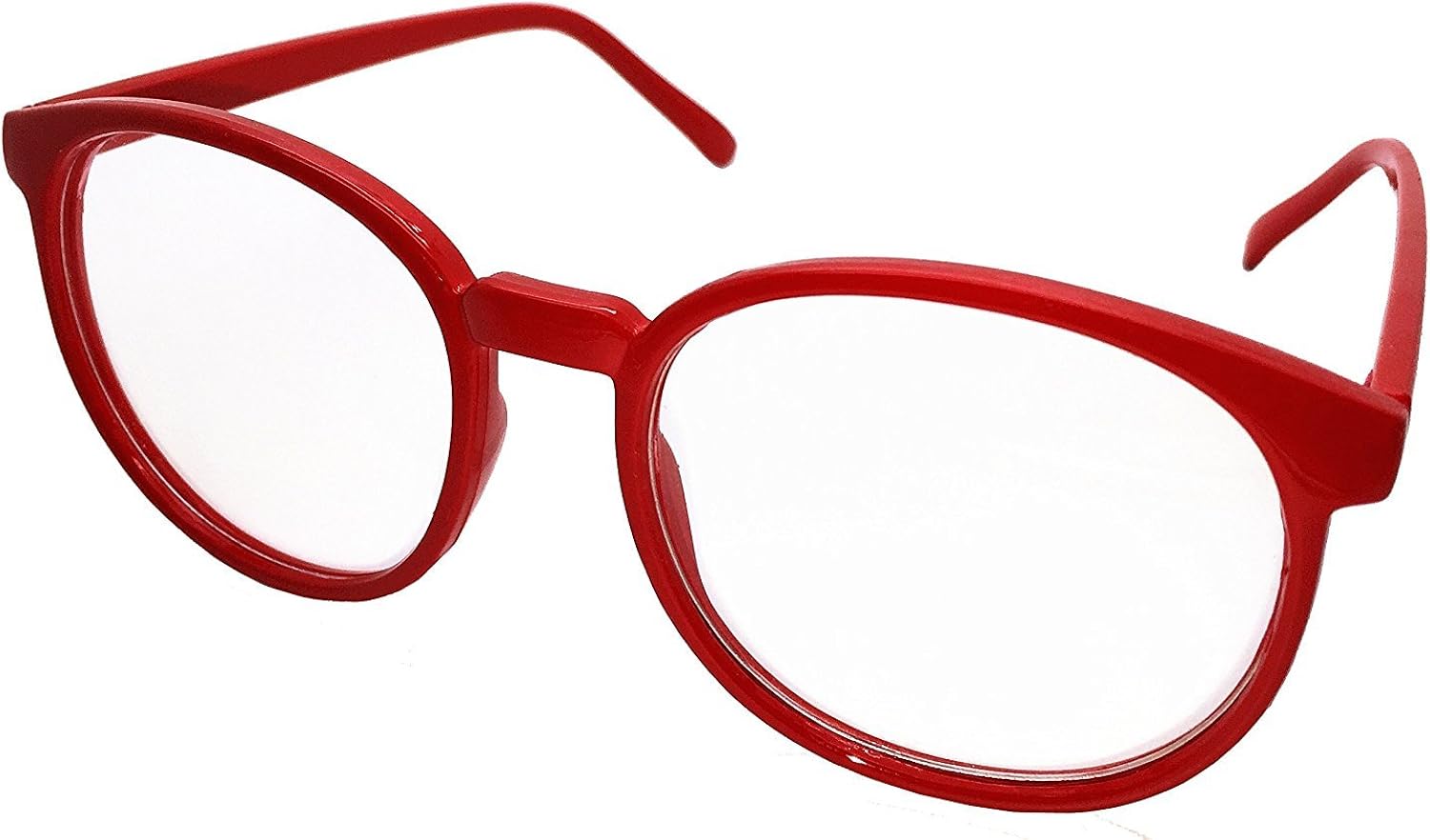 FancyG Retro Vintage Inspired Classic Nerd Round Clear Lens Glasses Eyewear - Brown: Clothing