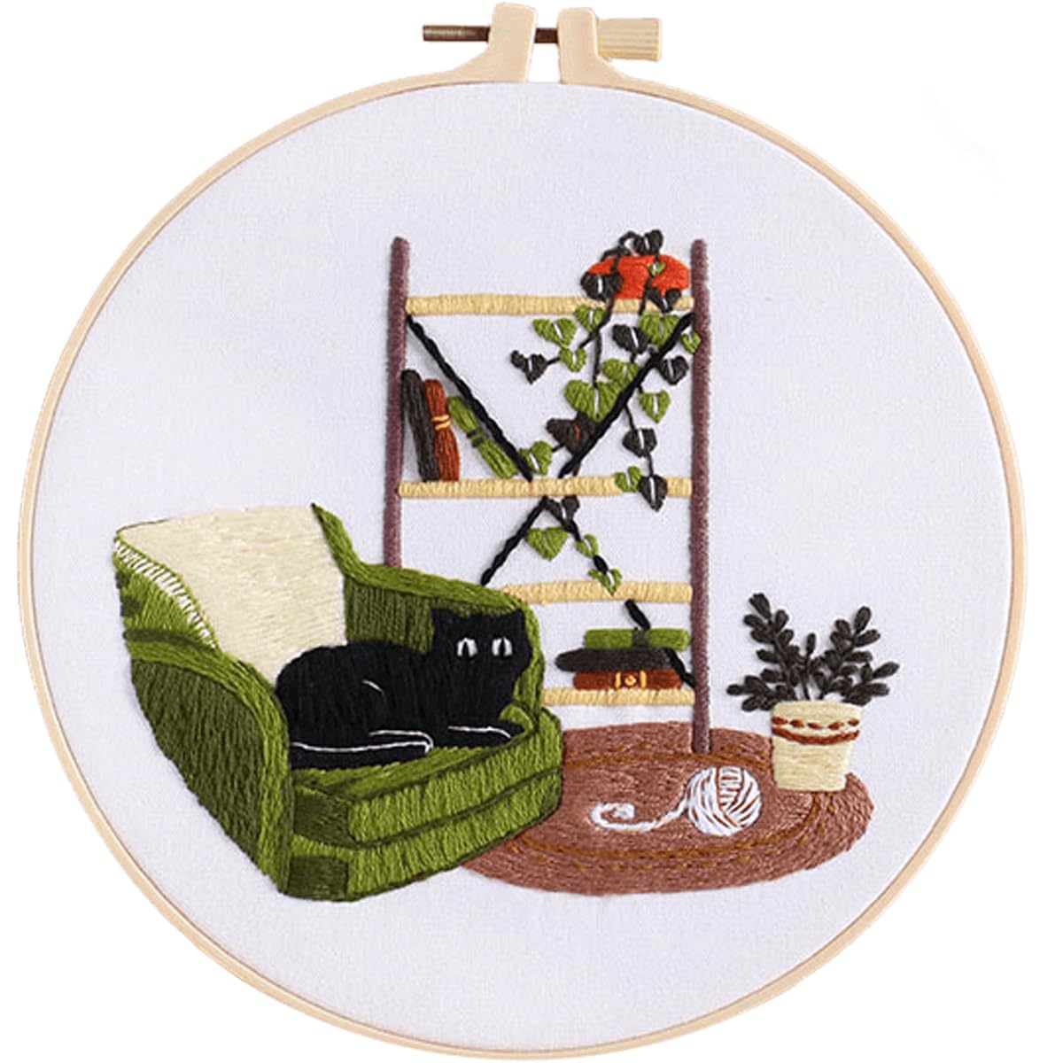 Traziewell Embroidery Kits for Beginners DIY Full Range of Cross Stitch Kits to Learn with Embroidery Hoops and Cloth Color Threads Tool and Instruction 0122