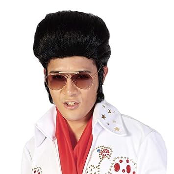Amazon Com Black Cosplay Elvis Presley Wigs For Men 50s Costume