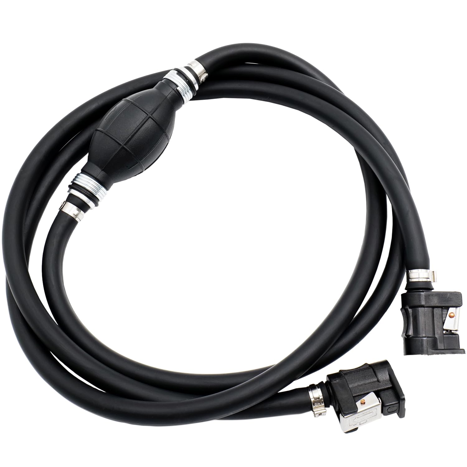 Photo 1 of LEPAOSHENG Fuel Line Hose with Connector, Boat Fuel Line 5/16inch 7FT with Primer Bulb Steel Hose Clamps, Universal Outboard Fuel Line for Marine Outboard Boat Motor RVs Fuel Line