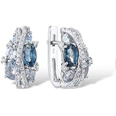 Santuzza 925 Sterling Silver Twist Dangle Earrings Cubic Zirconia Drop Earrings for Women