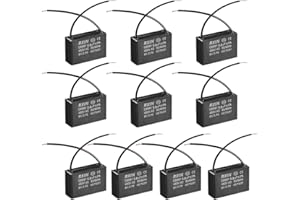 uxcell Ceiling Fan Capacitor CBB61 0.8uF 450V AC 2 Wires Metalized Polypropylene Film Capacitors 36.5x11x24.5mm for Water Pump Motor Generator, Pack of 10