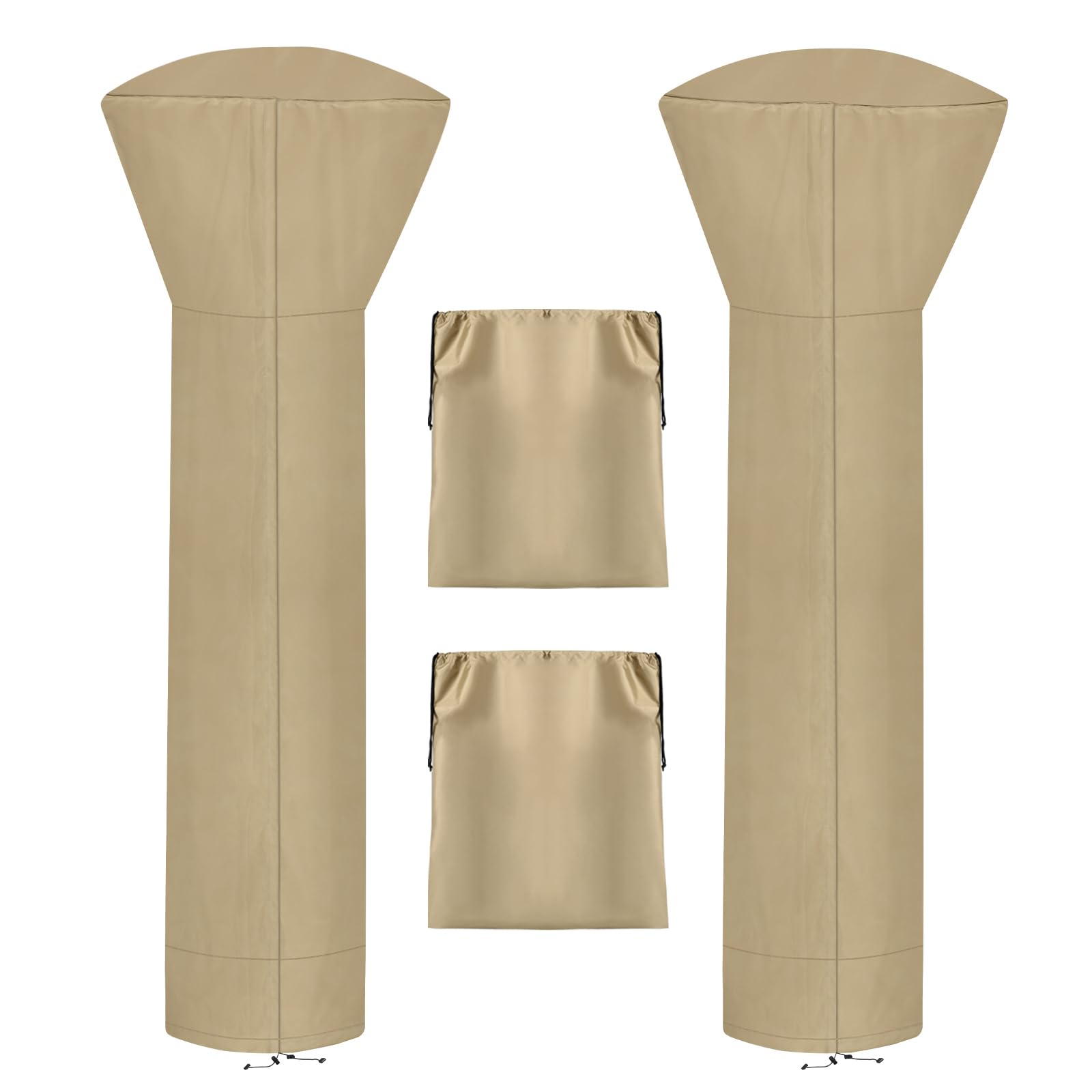 OutdoorLines Waterproof Outdoor Patio Heater Covers with Zipper and Storage Bag, Dust-Proof UV-Resistant Windproof Propane Heavy Duty Heater Cover for Standing Heater, 2 Packs-89Hx33Dx19B inch Camel Image OutdoorLines Waterproof Outdoor Patio Heater Covers with Zipper and Storage Bag, Dust-Proof UV-Resistant Windproof Propane Heavy Duty Heater Cover for Standing Heater, 2 Packs-89Hx33Dx19B inch Camel Image