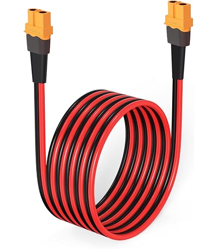 Câble Rallonge XT60 (mâle-femelle) Nuofany - 1 Mètre, 12 AWG, Silicone Souple, Pour Batterie RC Lipo, FPV