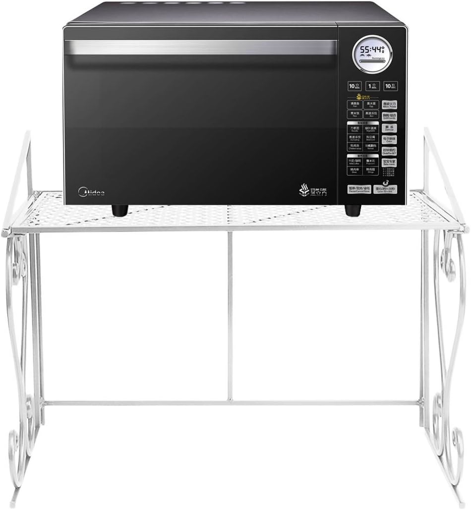 Dazone Metal Microwave Oven Storage Shelf, White - Image 3