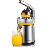 Reemix Electric Citrus Juicer - Orange, Lemon, Grapefruit Juicer with Stainless Steel Body & Transparent Juice Collector, Eas