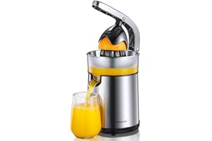 Reemix Electric Citrus Juicer - Orange, Lemon, Grapefruit Juicer with Stainless Steel Body & Transparent Juice Collector, Eas