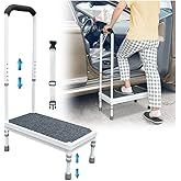 Medical Step Stool with Handle for Elderly Seniors SUV Car Steps 400lb Stepping Stool Adults Ramps with Handrails Height Adjustable Rv Steps Wide Platform Safety Handicap Mobility Assist Devices
