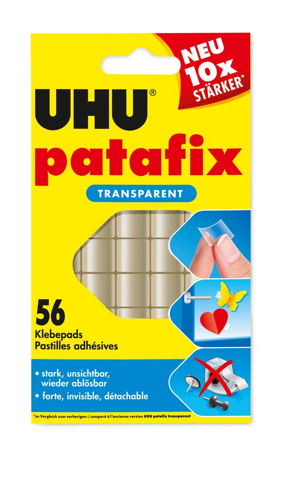 Uhu Patafix 48815 Double-Sided Adhesive Pads Transparent [Pack of 56]