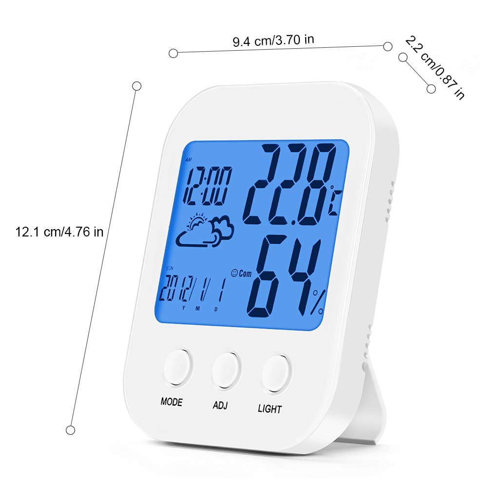 Bestolio Com Accessoires Sauna Cuisines Et Salles De Bain Maison Lumineux Thermometre Electronique Dinterieur Haute Precision Bebe Chambre Temperature Et Humidite Metre Innovant Retro Eclairage Alarme