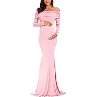 Pink Maternity Dresses for Baby Shower, Off the Shoulder Pregnancy Photoshoot Maxi Gown for Women, Bunmp-Friendly Wedding Guest Outfit, Cocktail Dress at Amazon Women's Clothing store Pink Maternity Dresses for Baby Shower, Off the Shoulder Pregnancy Photoshoot Maxi Gown for Women, Bunmp-Friendly Wedding Guest Outfit, Cocktail Dress at Amazon Women's Clothing store