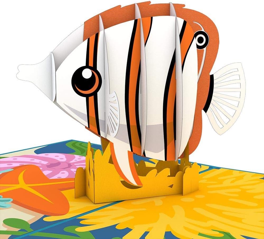 Lovepop Copperband Butterflyfish 3-D Pop-Up Greeting Card