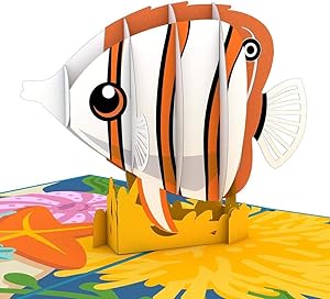 Lovepop Copperband Butterflyfish 3-D Pop-Up Greeting Card