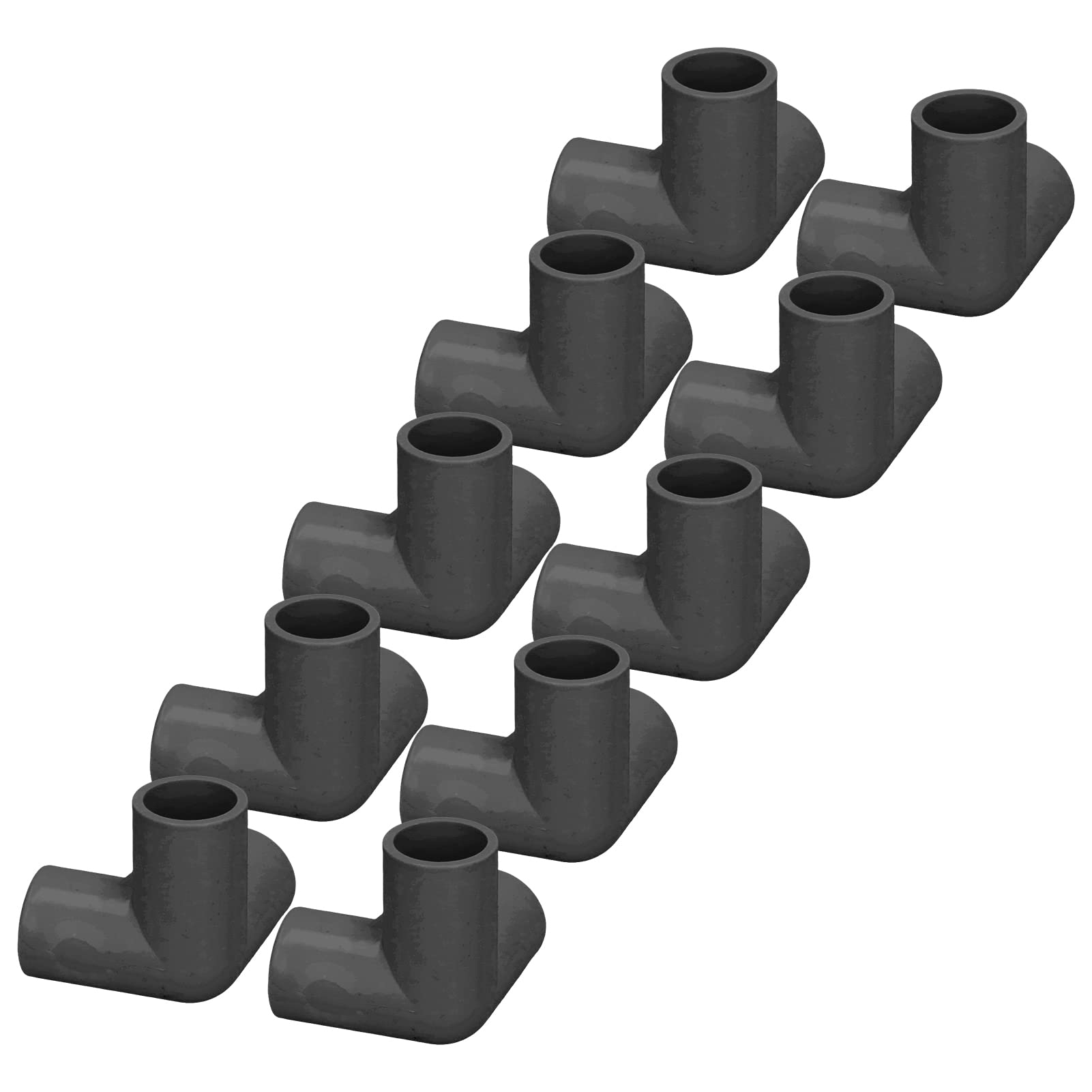Acouto Plastic 3 Way Corner Connectors, 10Pcs, PVC, 25Mm, Tee & Elbow, Black