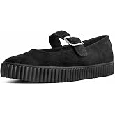 T.U.K. Shoes Vegan Faux Suede Pointed Buckle Strap Mary Janes for Women | Vegan faux suede upper, buckle strap closure, removable memory foam insoles, ridged rubber sole and versatile styling options