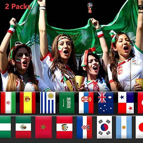TOPFIAG 2 Packs 2018 World Cup Bunting Russia Countries Flag Banner 32 Teams Football Banner Flags Decoration for Sports Club, Bar, Grand Opening String Pennants, 10m