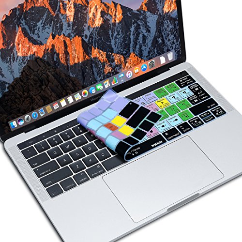 XSKN Final Cut Pro X 10 Keyboard Cover Skin for Touch Bar Models MacBook Pro 13 (A1706) and MacBook Pro 15 (A1707), Shortcut Design Silicone Keyboard Protector