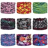 Wide Headbands Headwear Head Wrap Sport Sweatband for Men and Women,Workout,Yoga,12-in-1 12PCS/9PCS/6PCS Multifunction Magic Scarf