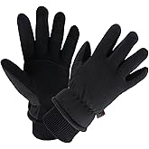 OZERO Winter Gloves Deerskin Suede Leather and Insulated Polar Fleece Water Resistant Thermal Gifts for Men and Women