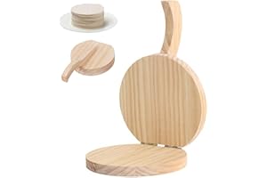 Tortilla Press Natural Wooden Tortilla Press 16.5'' Round Corn Tortilla Press with Handle Dough Press Tool for Homemade Mexic