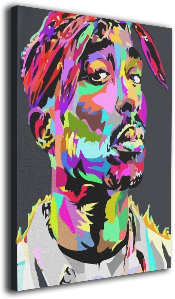 Heart Yan Tu-pac Sha-kur Poster Print Canvas Wall Art Home Decor Wall Pictures Photos for Bedroom Living Room 16"x20"
