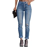 Yajedo Women's Skinny Ripped Trendy Jeans Distressed Stretchy Slim Fit Denim Pants