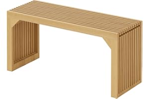 ROOMTEC 35" Dining Bench, Indoor Wood Bench for Entryway,Living Room,Kitchen and Bedroom (Nature, Long Bench)