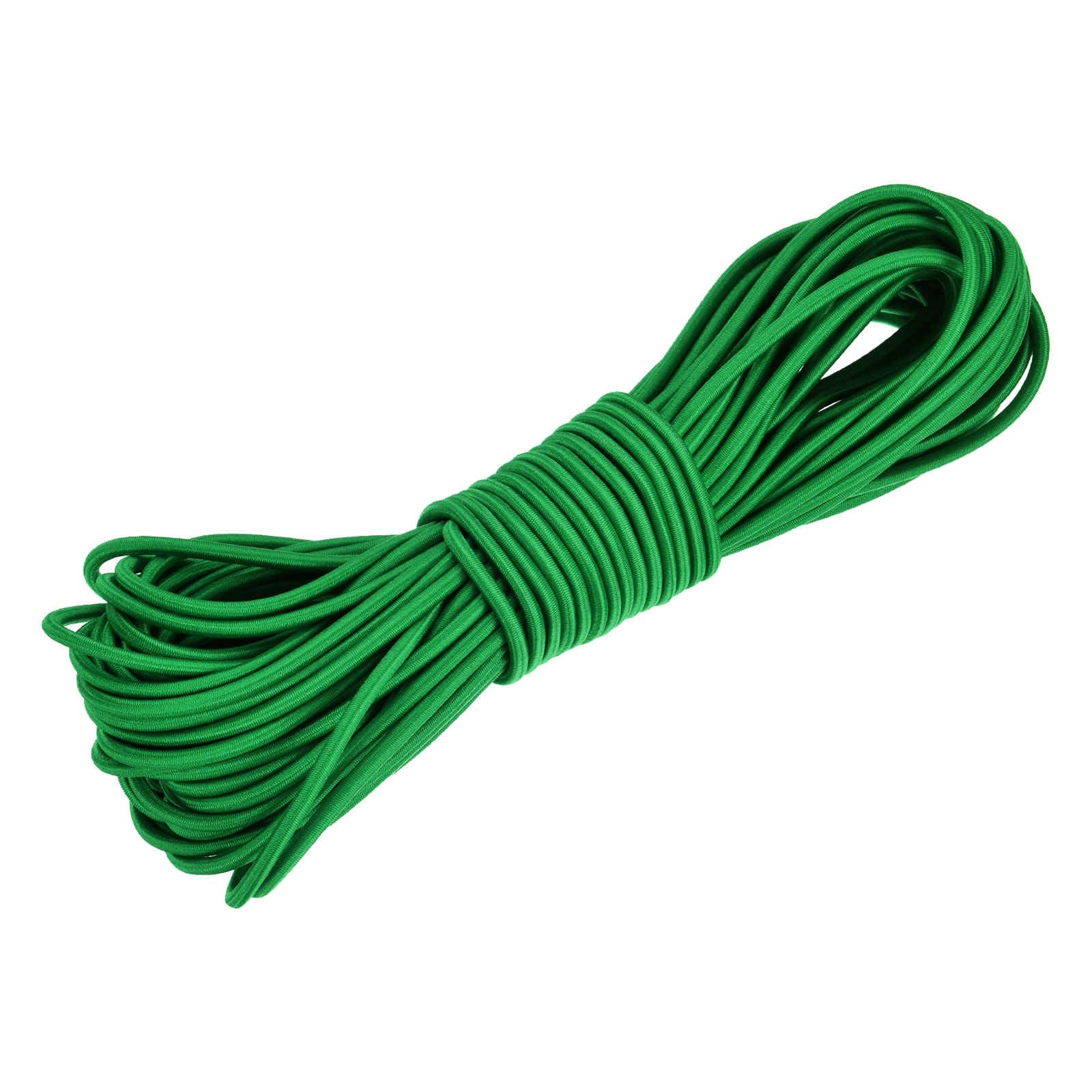 DMiotech 4.8mm Shock Cord, 15 M Green Bungee Cord Tent Pole Shock Cord Round Elastic Kayak Rope Stretch String Marine Grade Heavy Polyester for DIY Projects Tie Downs