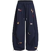 Aelfric Eden Embroidery Puppy Baggy Barrel Sweatpants Casual Y2K Elastic Drawstring Unisex Wide Leg Pants Lantern Trouser
