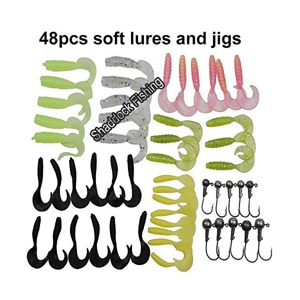 Shaddock-Fishing-110-Piece-Fishing-Lures-Tackle-Kit-Soft-Crappie-Tube-Jigs-Jig-Lead-Heads-Hooks-Fish-Bass-Fishing-Gear-Lures-Kit-Set