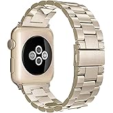 Simpeak Business Band Compatible with Apple Watch Series 10(42mm) Series 9 8 7 (41mm) 6 SE 5 4 (40mm) 3 2 1 (38mm), Women Men Stainless Steel Band Strap Compatible with iWatch 42mm 41mm 40mm 38mm