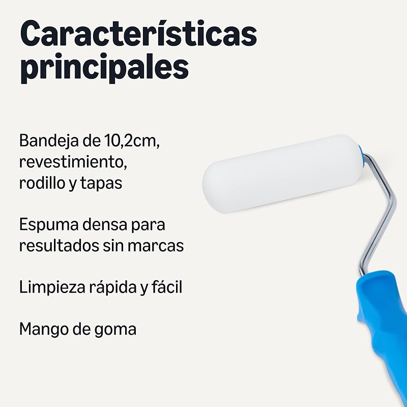 - Kit de rodillos de pintura de espuma, rodillo de 10 cm, paquete de 8