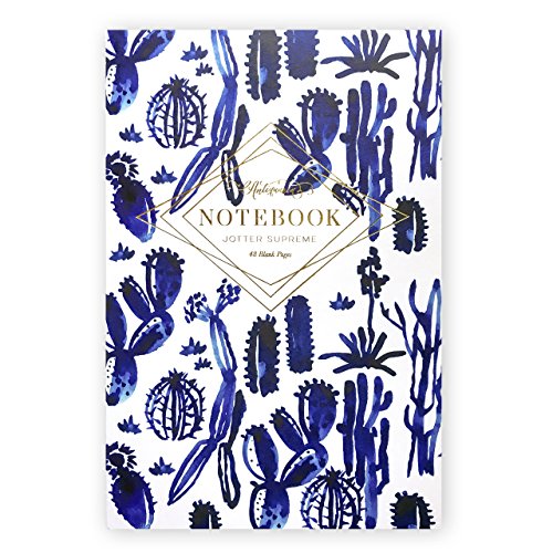 Antiquaria Indigo Cactus Jotter Supreme Blank Notebook, 6" x 8.5"
